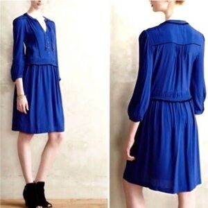 Maeve Blue Long Sleeve Dress Medium